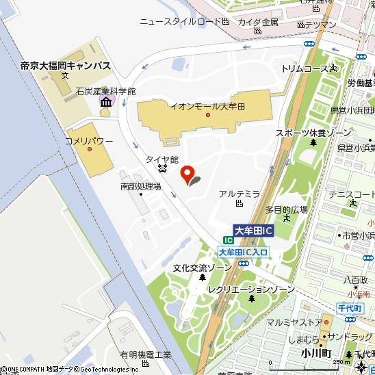 タイヤ館イオンモール大牟田付近の地図